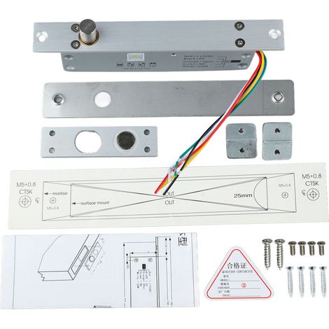 12V DC Electric Bolt Lock – LED Display – Narrow Aluminum Alloy Deadbolt – Secure Access Control (1/5)