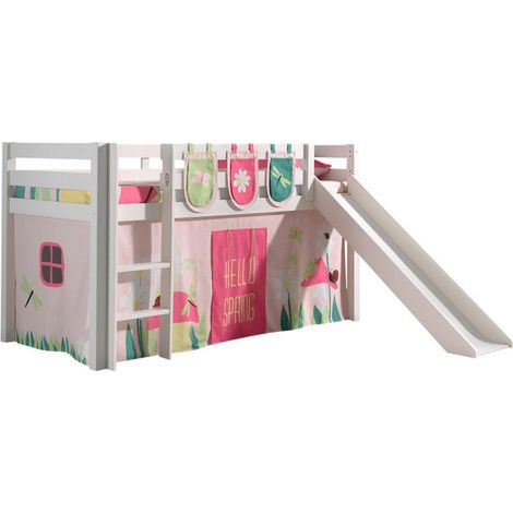 Pack - Lit Enfant Toboggan, Tente & 3 Pochettes "Pino Spring" Blanc (1/5)
