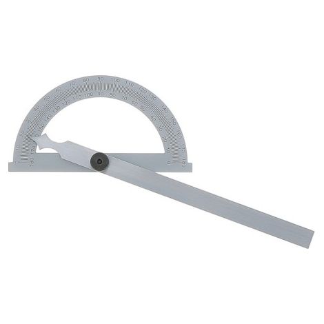 Rapporteur d'Angle Grand Secteur Ø80mm Wilmart – Règle 120mm Acier Chromé