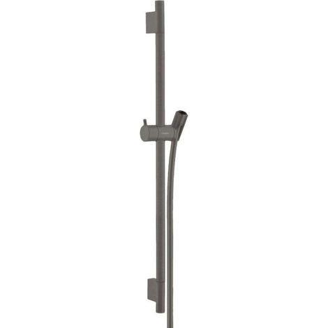 Hansgrohe Unica'S - Barra de ducha 65 cm con manguera de ducha, cromo negro cepillado 28632340