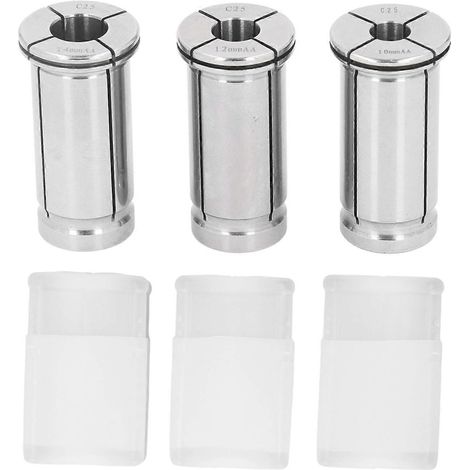 3-teiliges C25 Spannzangenset mit geradem Schaft, Fräswerkzeughalter aus hochkohlenstoffhaltigem Stahl für CNC-Drehmaschinen, 10 mm, 12