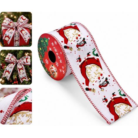 Lot de 3 Ornements Père Noël en Fil de Fer 6,3x27cm, Suspensions Décoratives pour Arbre et Branches de Noël 1 Set (1/5)