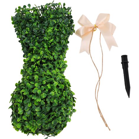 Arbre topiaire artificiel en forme de lapin, réaliste, pour Pâques et le printemps, avec nœud, pour décoration intérieure et extérieure, 50 cm / 19,7 pouces, double piquet à boule, non illuminé (1/5)