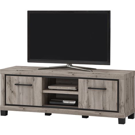 Meuble TV contemporain 160 cm chêne canada Heleane