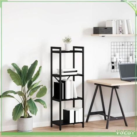 Bibliothèque - Chêne noir - Bois d'ingénierie - 40 x 30 x 118 cm - Pieds réglables (1/5)
