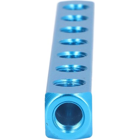 Collecteur pneumatique en aluminium AL-7, répartiteur d'air à 7 sorties pour équipements d'automatisation, bloc de distribution robuste. (1/5)
