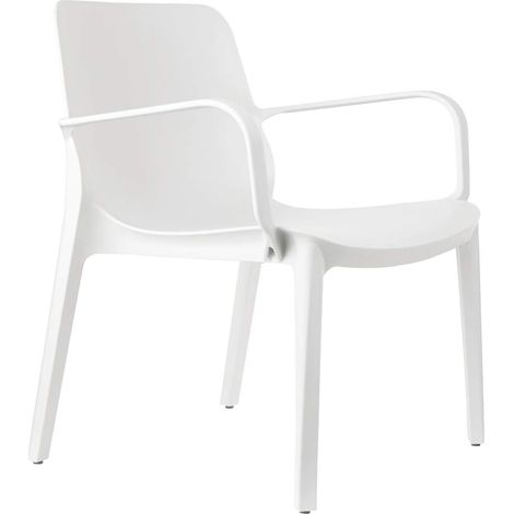 Sedia poltrona Lounge GINEVRA S-C-A-B Interno ed Esterno con braccioli LINO Impilabile in Tecnopolimero Rinforzato con Fibra di Vetro Made in Italy (1/5)
