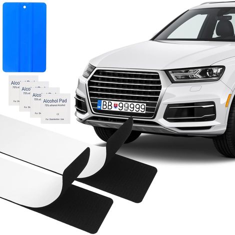 2 Paires Support de Plaque d'immatriculation de Voiture Auto-adhésif, 50 x 10 cm Support de Plaque Immatriculation de Voiture sans Cadre Auto-adhésifs pour Voiture/Auto/Moto (1/5)