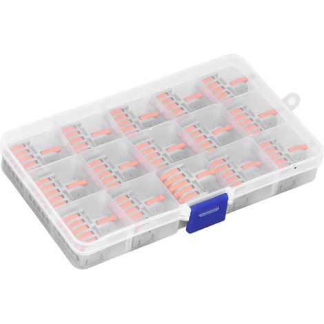 Connecteur électrique 15 pièces, borne rapide nylon, fil compact à poussoir DF-15, serre-fils automatique, raccordement sans vis, boîte de jonction, câblage mural. (1/5)