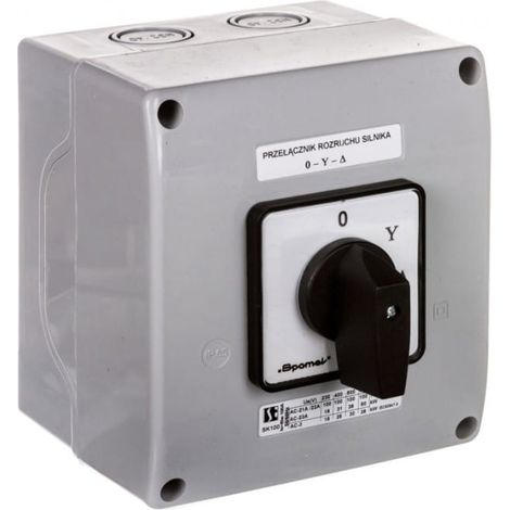 Interruptor de leva 0-estrella-triángulo 100A en carcasa, perilla negra SK100-4.831OB18