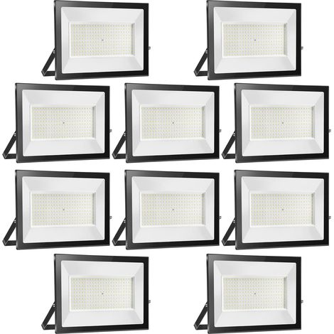 10pcs 200W 20000LM Projecteur LED Extérieur 6000K Blanc Froid Spot LED Extérieur IP65 Etanche Projecteur LED pour Terrasse Jardin Parc Garage Cour Entrée (1/5)