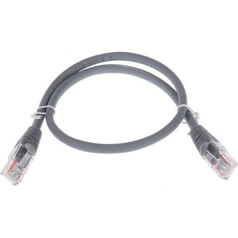 Câble Ethernet cat 5e Avec connecteur gaine LSZH Gris / , U/UTP, 500mm ( Prix pour 1 )