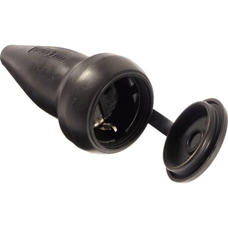 AS-Schwabe 60417 Enchufe eléctrico negro robusto IP44