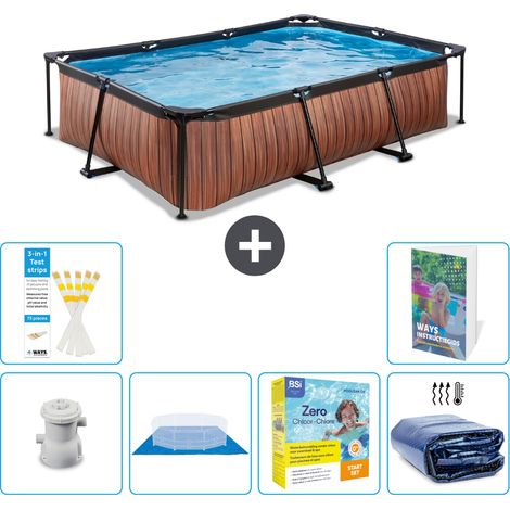 Exit-toys Piscina Exit Rectangular - Efecto madera - 300x200x65 cm - 7-piezas  S245 (1/5)