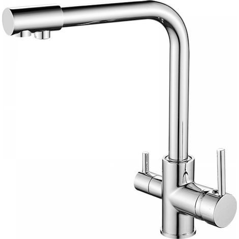 Way Kitchen Faucet, 360° Swivel Kitchen Mixer Tap, Drinking Water Kitchen Faucet, Kitchen Sink Mixer Tap with Filtered Water Outlet (1/5)