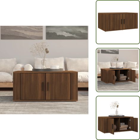 Table basse Chêne marron 80x50x36 cm Bois d'ingénierie - Table Basse - Meuble TV - Table D'appoint - Table Salon - Rangement Intérieur (1/5)