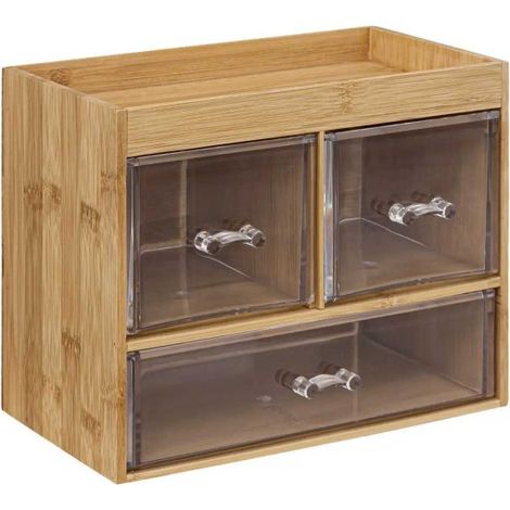 Boîte Organiseur 3 Tiroirs "Selena" 24cm Naturel (1/3)