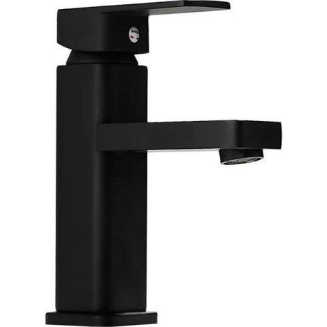 304 stainless steel black paint under counter basin faucet square single hole hot and cold mixing basin faucet hotel