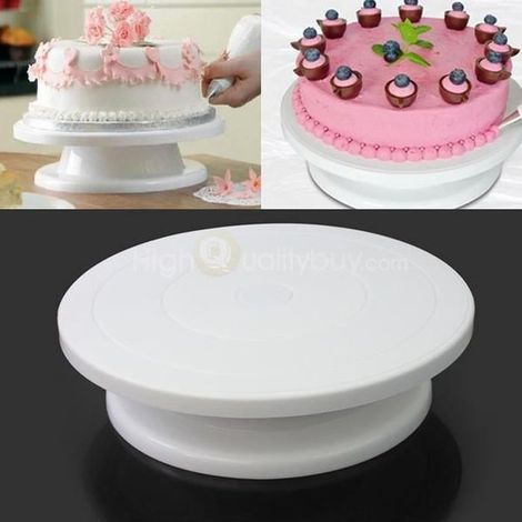 Présentoir à gâteau - Non spécifié - Plateau tournant - Plastique - Diamètre 280mm - Blanc-Ywey (1/4)