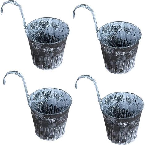 ZOLGINAH 4pc Crochet de déchargement pour Pots de Fleurs de Jardin Suspendus en métal pour décoration de Bureau Pots de Fleurs à Suspendre en Fer Style Vintage avec Crochets Anses Seau de (1/5)