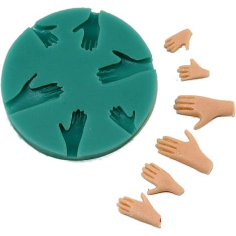 Moule en silicone pour pâte à sucre petites mains (1/2)
