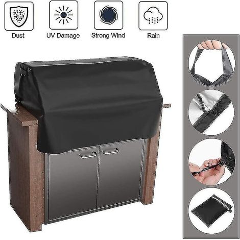 Housse de protection pour barbecue encastrable îlot de 81 à 94 cm (32 à 37 pouces), robuste et étanche, pour barbecue à gaz. (1/3)
