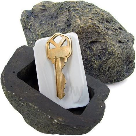 Versteck für Ersatzschlüssel – Künstlicher Stein – Sieht aus wie ein echter Stein – Sicher für Garten, Terrasse und Geocaching (1/5)
