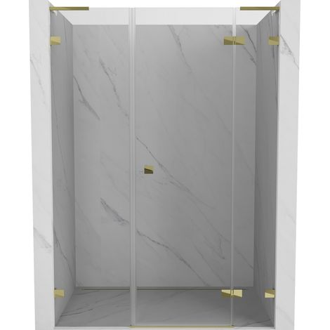 Mexen Lunar L Duschdrehtür rechts 145 cm, transparent, gold - 834SL-145-050-50-00-P