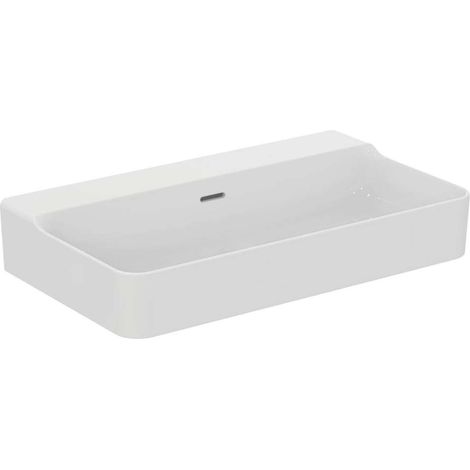 Lavabo CONCA 800x450x165mm bianco senza foro rubinetto, con troppopieno IDEAL STANDARD (1/5)