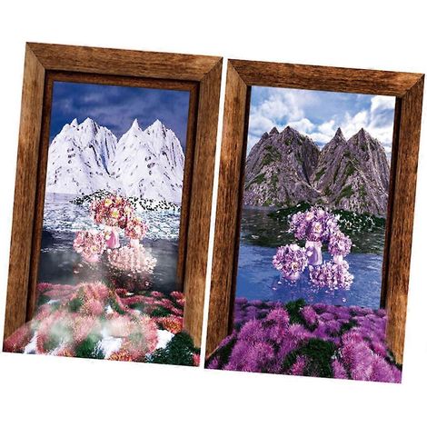 Stickers muraux décoratifs paysagers de montagnes pour fenêtres et fenêtres, couleurs assorties, 60 x 39 x 0,1 cm, lot de 2. (1/5)