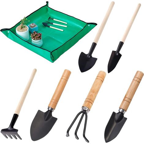 7PCS Mini Outils de Jardin Kit du Petit Jardinier avec Poignée en Bois Fer  Enfant Mini Outils de Jardinage à Main Ensemble Outils Jardinage en Acier Lnoxydable Outils de Jardin Portables (1/5)
