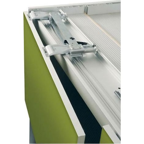 Ferrure pour l'aménagement de meubles haut posés ou suspendus slider s20 - Côte intérieure fixe : 1162 mm - Pour caisson de largeur : 1200 mm - Version : Suspendue - SALICE (1/3)
