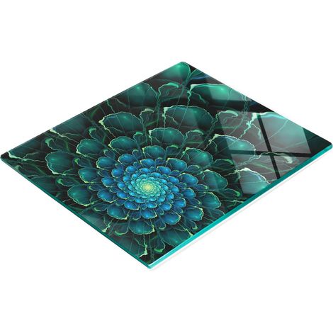 Multifunktionale, dekorative Küchenglasplatte mit Spiralblumenmuster, 60 x 52 cm (1/5)