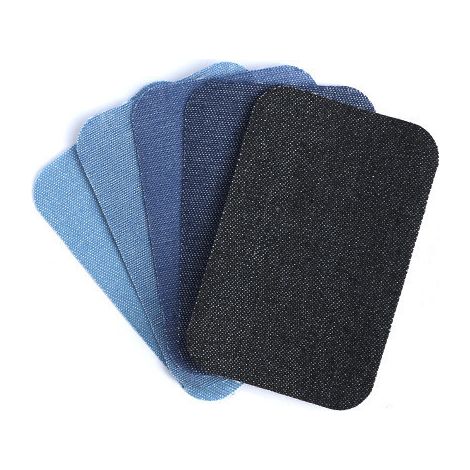 Patchs thermocollants carrés pour jeans, pack de 5