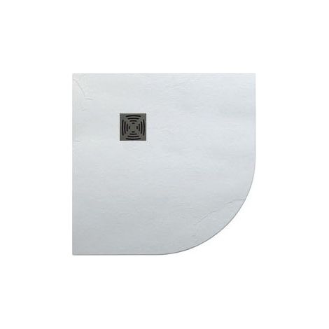 Piatto doccia 80x80 h.2,5 angolare in marmoresina antracite Flat (1/2)