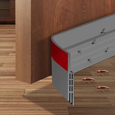 2 Pièces Calfeutrer Bas de Porte 100 x 4.5 cm Bas de Porte Adhési Souple Silicone Isolant Phonique Thermique Blanc Bande d'étanchéité Anti Bruit Poussière Stop à l'air Froid Noir (1/4)