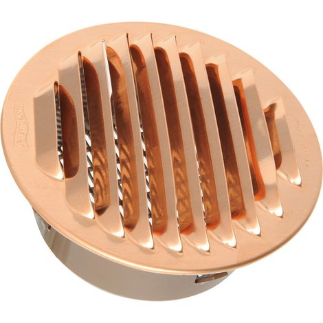 GRIGLIA TONDA IN METALLO DA INCASSO CON IMBOCCO IN PLASTICA Misura: Rame D. 100 mm - Imb. 70 mm (1/2)