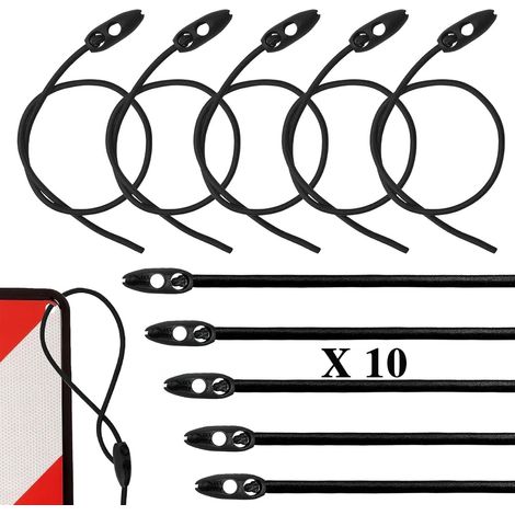 10 tensores elásticos para equipaje, ideales para señales de advertencia, portabicicletas, fabricados en Italia Incluyen ganchos y miden 50 cm Perfectos para bicicletas, motocicletas, lonas, cuerdas y