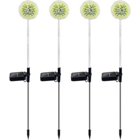 Outdoor Solar Lights, 4 Pcs Dandelion Solar Lights with Color Changing LED, Waterproof Outdoor Solar Garden Lights for Lawn, Balcony, Patio, Yard, Halloween Christmas Decoration (1/5)