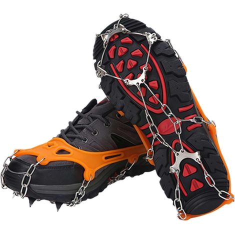 Crampons antidérapants pour chaussures - Crampons à chaîne - Poignées pour bottes de neige, randonnée, escalade, extérieur et hiver (1/5)