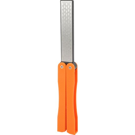 Aiguiseur de Couteau Pliable Double Face - Affûteur de Lames en Forme d'Éventail pour Cuisine (Orange) (1/5)