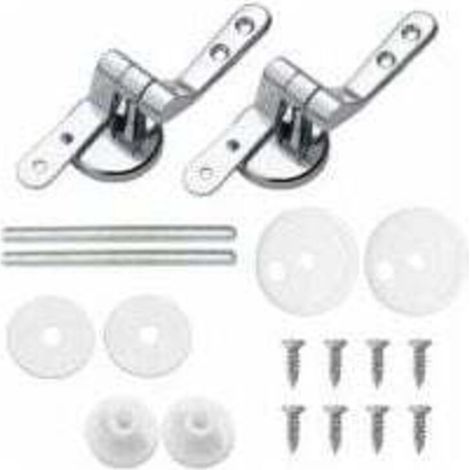 Lot de 2 Attaches Charnière Abattant WC - Charnières de Rechange pour Lunette de Toilette avec Fixations en Alliage - Multicouleur