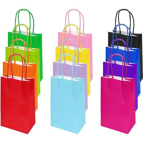 12 Pcs Sac Cadeau, pochette cadeau, Sac en Papier Kraft de Haute Qualité, pour Les Fêtes, Les Cérémonies de Remise des Diplômes, Les Vacances Mariage ou Anniversaire, Noël(12 26 32CM) (1/5)