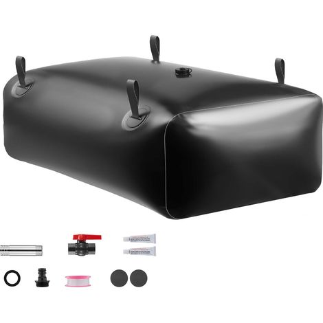 Mophorn Faltbarer Wasserspeicherblase, 330 L Wassersack mit Wasserhahn, Tragbarer Wasserbeutel aus robustem 1000D PVC, Ideal für Bewässerungssysteme, Trockenheitsmanagement und Notfälle, Schwarz