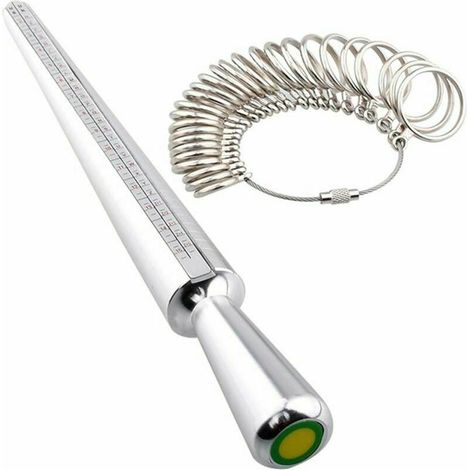 Outil de mesure baguier, baguier 4 tailles, mandrin en métal et ensemble d'outils de mesure de la taille des doigts (1/5)
