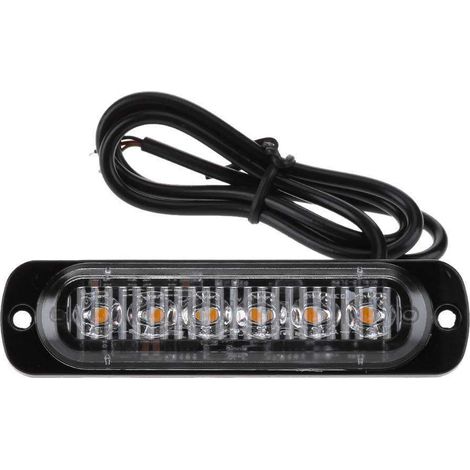 BRAVIX Lot de 2 feux de position latéraux 6 LED pour feux de position avant arrière universels pour camion, caravane, camping-car, camion, voiture, bus (jaune),11228mm (1/5)