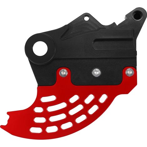 Protector de disco de freno mecanizado por CNC, soporte de pinza trasera, negro/rojo (1/2)