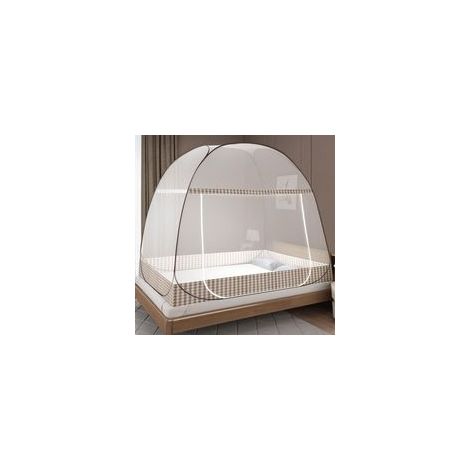 Moustiquaire Pop-Up 190x90x90cm - Marron, Pliable et Portable pour Voyage, Camping, Tente Anti-Insectes Pratique et Facile