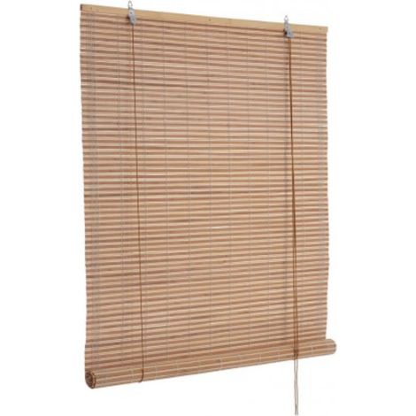 Tenda Marsiglia naturale in bamboo, barre in legno e filo di poliestere copertura 75% -90x180h