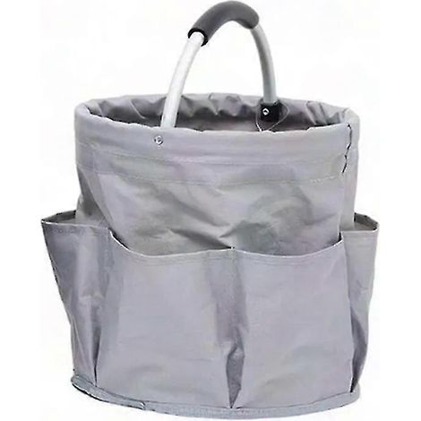 Sac de jardinage gris pliable, rangement portable pour plantation, camping et courses, outil multifonction à transporter facilement (1/5)